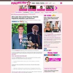 Elton John Warned Ed Sheeran That His Popularity Wouldn't Last Forever!