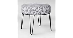 Project 62 Carman Round Ottoman with Hairpin Legs Gray Ikat only $41.98