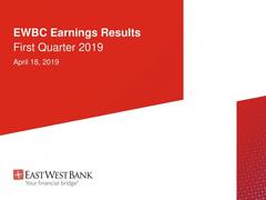 East West Bancorp, Inc. 2019 Q1 - Results - Earnings Call Slides